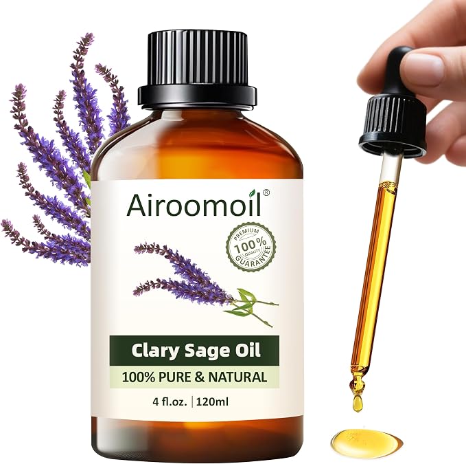 Clary Sage Essential Oil 4 fl oz – 100% Pure with Herbal & Soft Floral Aroma for Diffuser, Aromatherapy, DIY Blends, Everyday Fresh Scent – Large Value Size