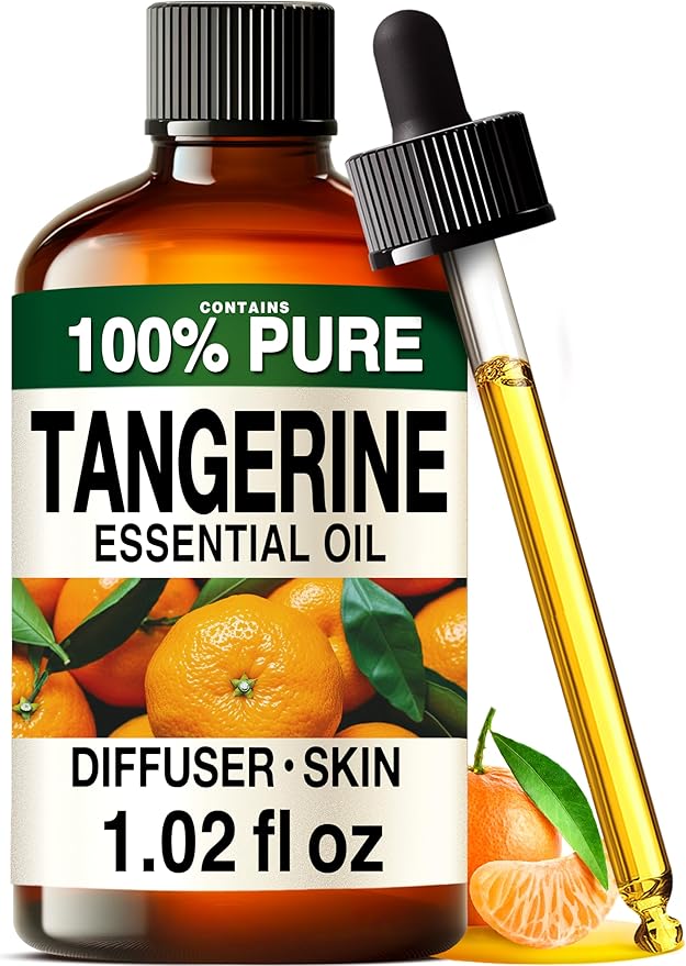 100% Pure Tangerine Oil - 1 Fl Oz Tangerine Essential Oil for Hair, Skin, Diffuser, Aromatherapy & DIY Soap Making Scent