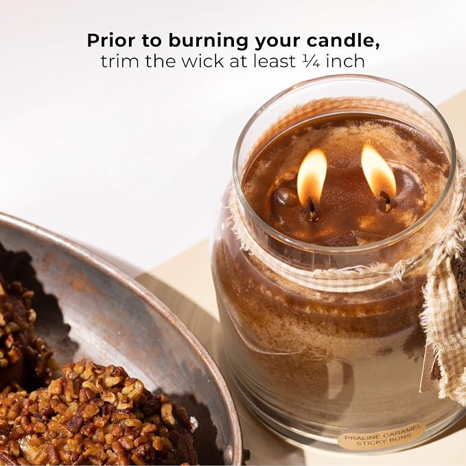 A Cheerful Giver - Praline Caramel Sticky Buns - 34oz Papa Scented Candle Jar - Keepers of the Light - 155 Hours of Burn Time, Candles Gifts for Women