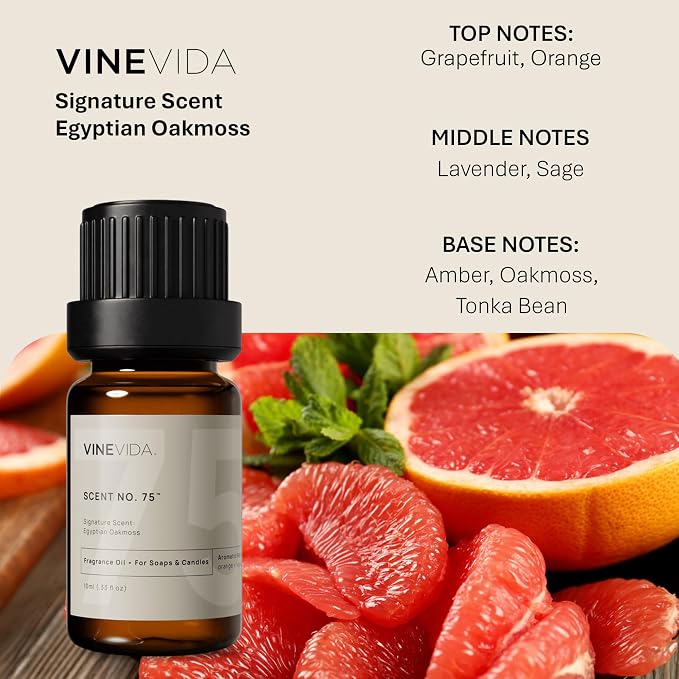 VINEVIDA [0.33oz] Scent No.75 Fragrance Oil - Natural, Made in USA - for Candle & Soap Making