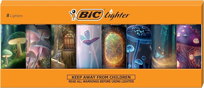 BIC Maxi Pocket Lighters, Cool and Reliable, Whimsical Collection, 8-Pack