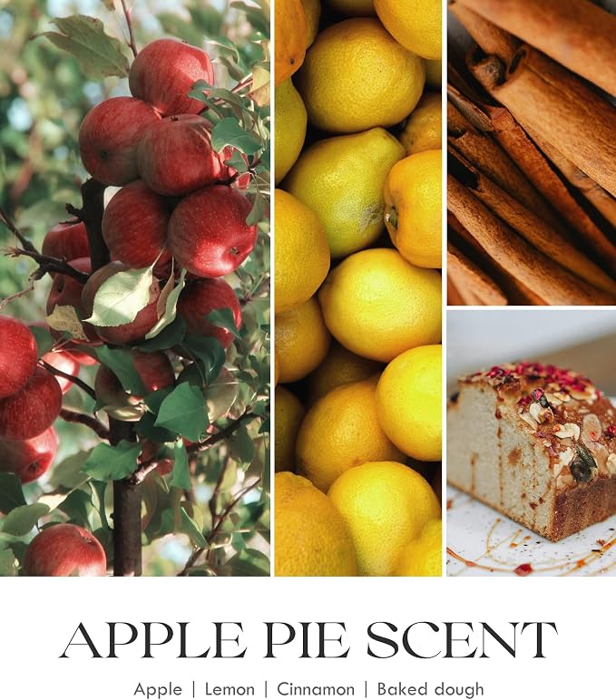 AOOVOO Apple Pie Scented Candles for Women - Aromatherapy Candle with Crystals Inside, 10oz Soy Candles for Home Scented, Birthday Gifts Valentines Day Candle for Women Mom