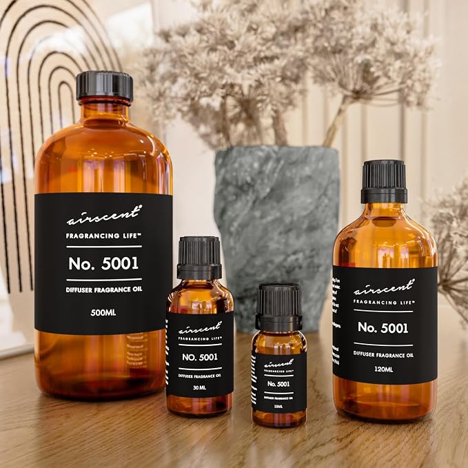 AirScent Bac. Rouge Inspired Diffuser Oil - Perfume Dupe - Premium Fragrance Oil No. 5001 for Ultrasonic and Waterless Diffusers and Crafting - 500 mL, 16.9 fl oz Glass Bottle