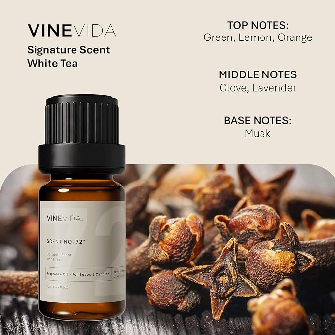 VINEVIDA [0.33oz] Scent No.72 Fragrance Oil for Candle & Soap Making - Natural Candle Scents Made in USA