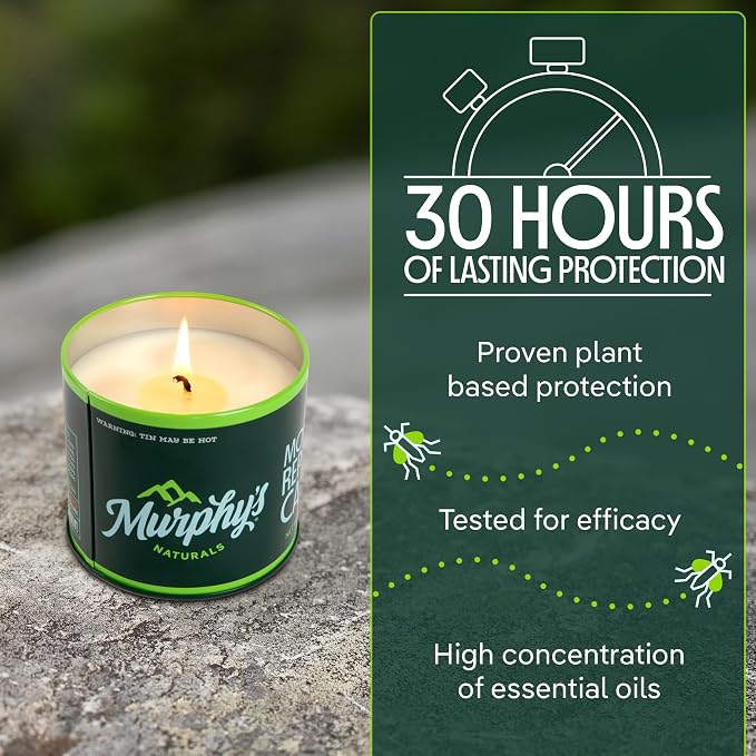 Murphy's Naturals Mini Mosquito Bug Repellent Candles for Outdoor Patio, Citronella & Essential Oils, 14-Hour Burn Time Each, 3.5 oz, 3-Pack
