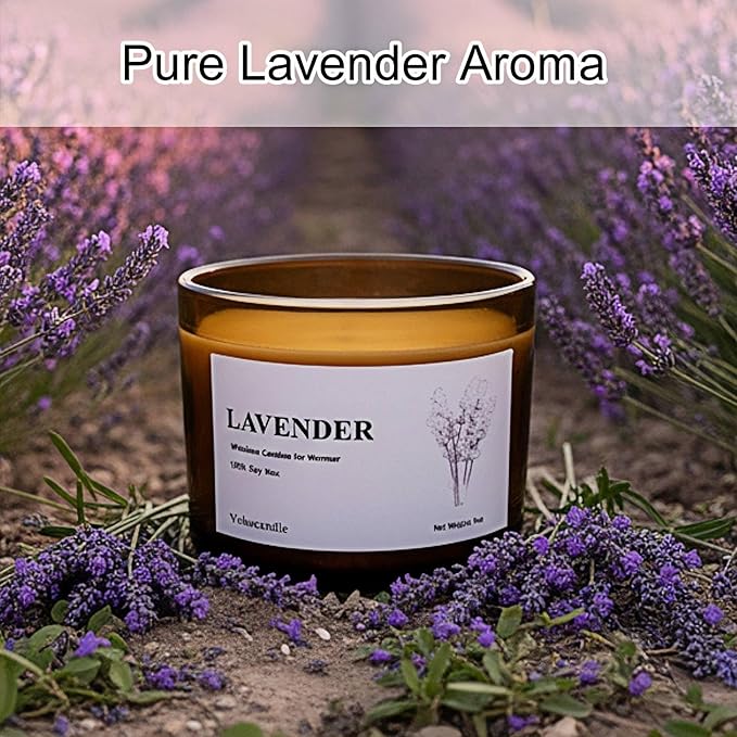 VOHO Lavender Wickless Candles for Candle Warmer Lamp, 9oz Soy Candle with Stirring Spoon & Lid, Wickless Lavender Aroma Ideal for Candle Lamp, Candles Gifts for Women Birthday Christmas Home Aroma