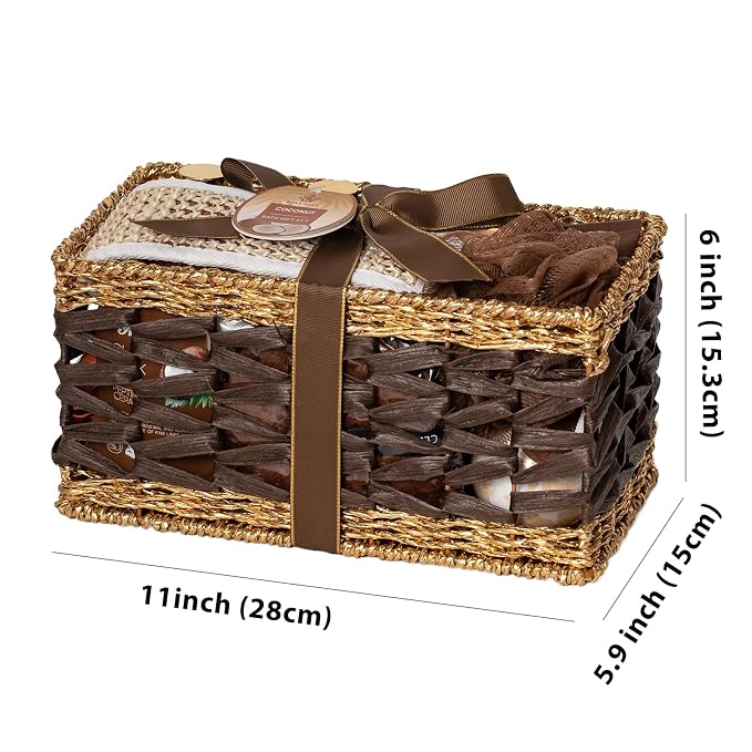 Gifts for Women & Men, 32 Pcs Coconut Vanilla Spa Gift Basket Set for Women & Men, Hydrating Face Skin Care Gift Kit, Bath & Body Gift Set, Self Care Pamper Basket, Birthday, Christmas, Anniversary