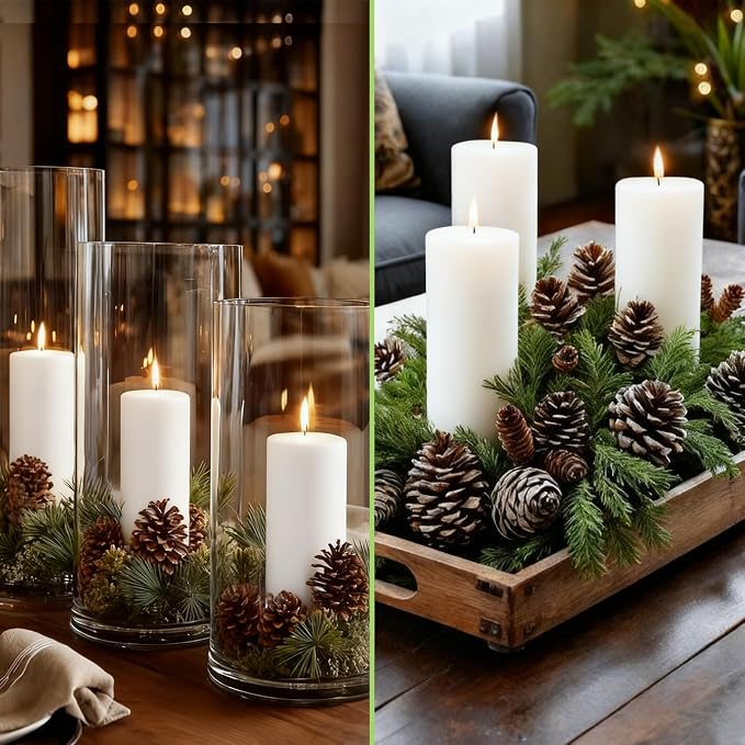 2.8x8 Inch 100 Hours White Pillar Candles, 6 Pack, Long Burning Unscented Tall Pillar Candles, Large Candle for Holiday Decor, Home Decor, Emergency and Events,Dripless & Smokeless