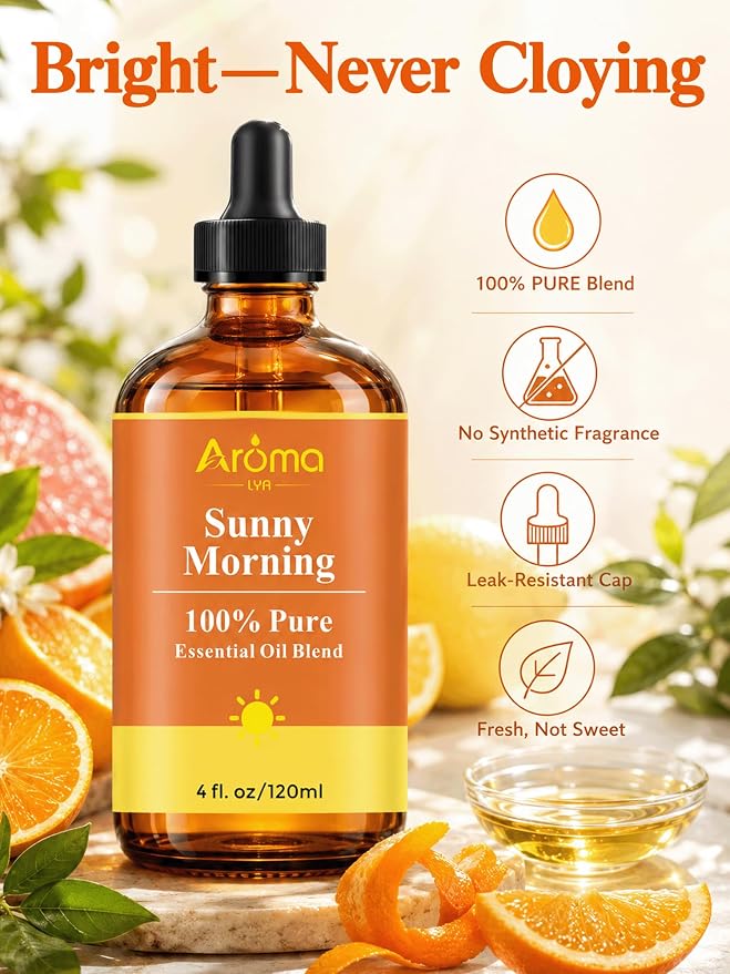 Sunny Morning — A 100% Pure Essential Oil Blend Citrus-Bright Blend that Makes Your Space Feel Like You Just Opened the Curtains, Essential Oils for Diffusers for Home