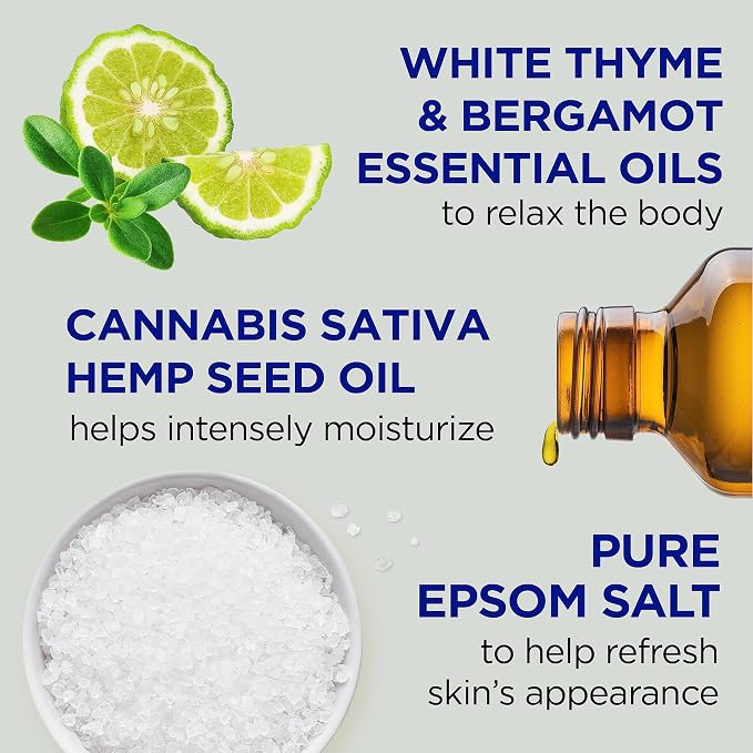 Dr Teal's Body Wash with Pure Epsom Salt, Cannabis Sativa Hemp Seed Oil, 24 fl oz (Pack of 2)