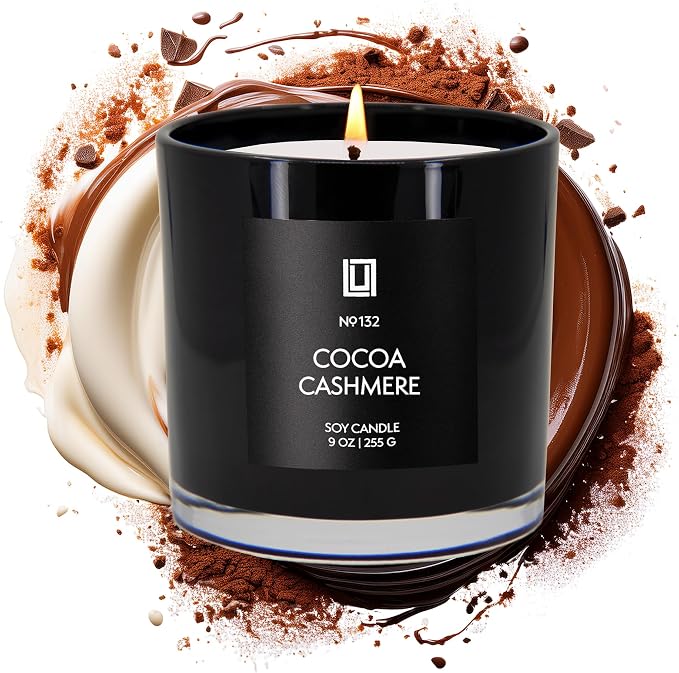 Lulu Candles | Cocoa & Cashmere | Smells Sweet and Warm | Luxury Scented Soy Jar Candle | Hand Poured in The USA | Highly Scented Long Lasting (9 Oz.)