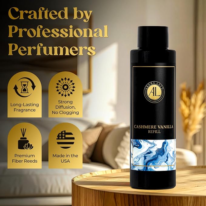 Cashmere Vanilla Reed Diffuser Oil Refill, Diffuser Oil scents for Home, 4 oz Fragrance Oil, Fragrance Oil Diffuser