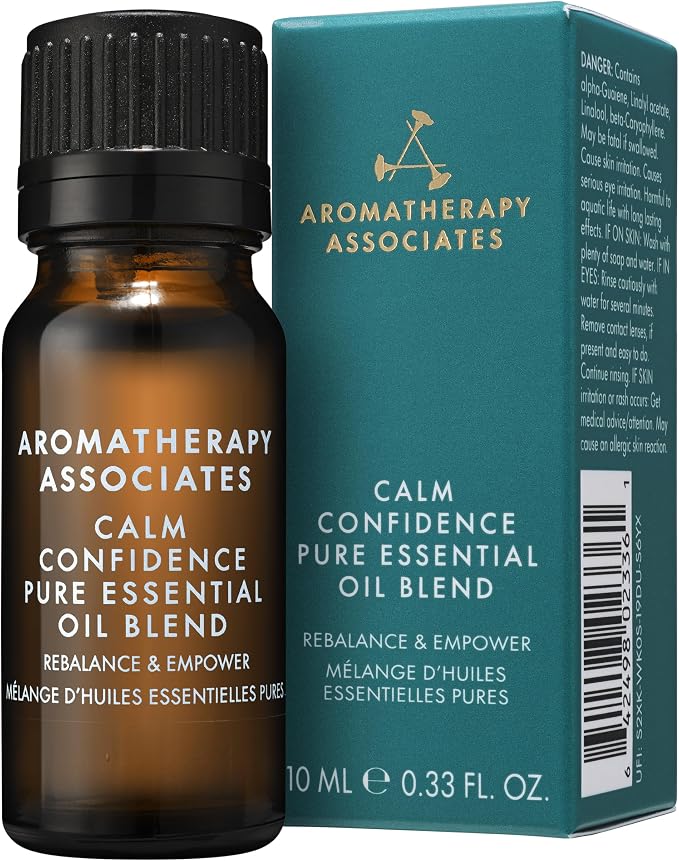 Aromatherapy Associates Calm Confidence Pure Essential Oil, 10ml, Aromatherapy Essential Oil Blend with Blue Tansy, Sandalwood & Jasmine for Diffuser, Bath & Massage