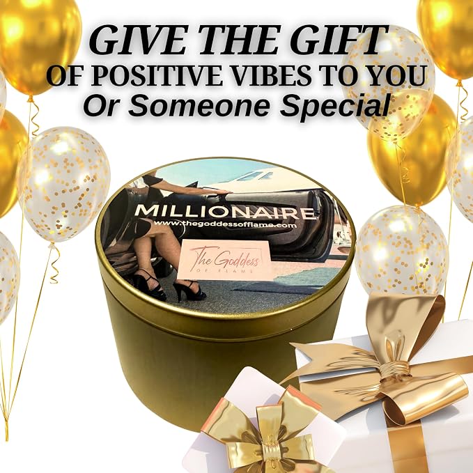 Millionaire Candle Wealth, Abundance & Prosperity Ritual Candle | Hand-Poured Soy Wax with Crystals & Herbs | 14oz