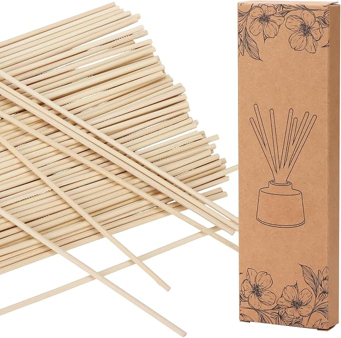 400 Pcs Reed Diffuser Sticks Natural Rattan Wood Sticks Essential Oil Aroma Diffuser Replacements Refill Sticks Scented Oil Sticks for Aroma Fragrance Aromatherapy Home Fragrance