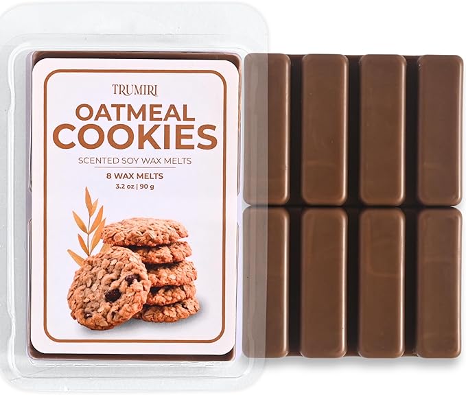 TRUMIRI Oatmeal Cookies Scented Wax Melts - Made with Non Toxic Soy Wax and Essential Oils - Long Lasting Strong Scent Pet Safe Candle Wax Cubes Tarts for Warmers - Fall Christmas