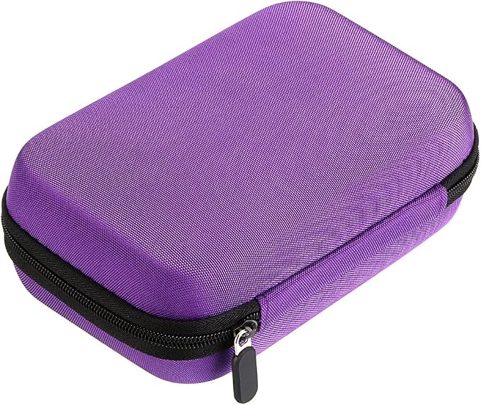 Hipiwe Hard Shell Essential Oil Carrying Case Holds 12 Bottles (Can hold 5ml, 10ml, &10ml Rollers) Travel Size Essential Oils Bag Organizer Perfect for Essential Oils Bottle (Purple)