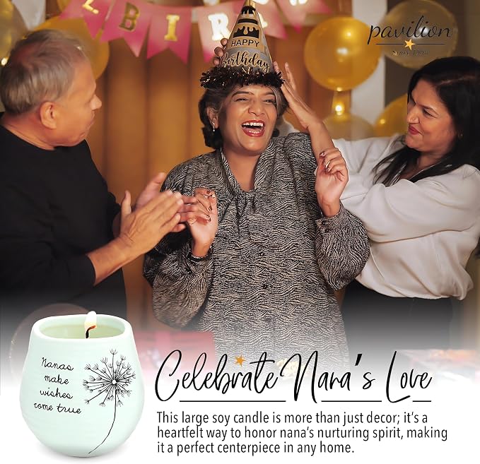 Pavilion Gift Company - Dandelion Wishes 77148 Ceramic Candles Nanas Make Wishes Come True Ceramic Soy Candle