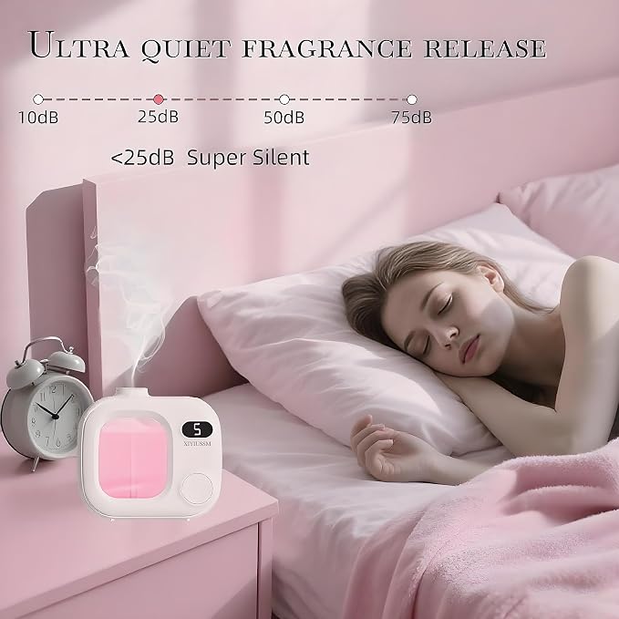 Waterless Essential Oil Diffuser Portable Cordless Aromatherapy Scent Machine for Home Office Car Large Room Battery Powered Ultrasonic Diffuser with 5 Mist Modes for Bedroom Classroom Travel