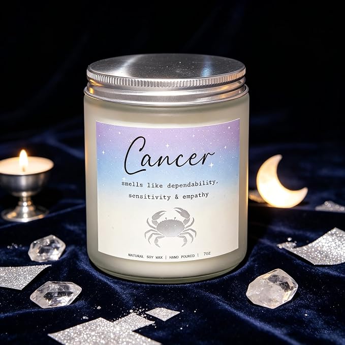 Cancer Candle, Cancer Gifts for Women, Thoughtful Get Well & Sympathy Gifts, Perfect Presents for Birthday - Lavender & Eucalyptus Soy Wax Scented Candle, 7OZ
