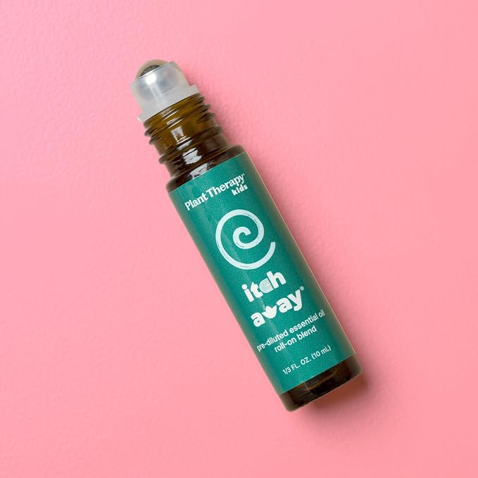 Plant Therapy Kids Itch Away Essential Oil Blend Pre-Diluted Roll-On 10 mL (1/3 oz) 100% Pure Essential Oils to Calm Itchy Skin, Redness, and Irritation