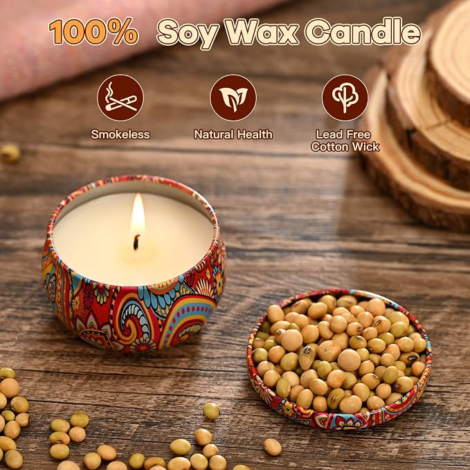Scented Candles Gift Set,12 Pack Candles for Home Scented, 300 Hour Long-Lasting Soy Wax Aromatherapy Candle Set, Spring Home Refresh & Housewarming Gifts for Women