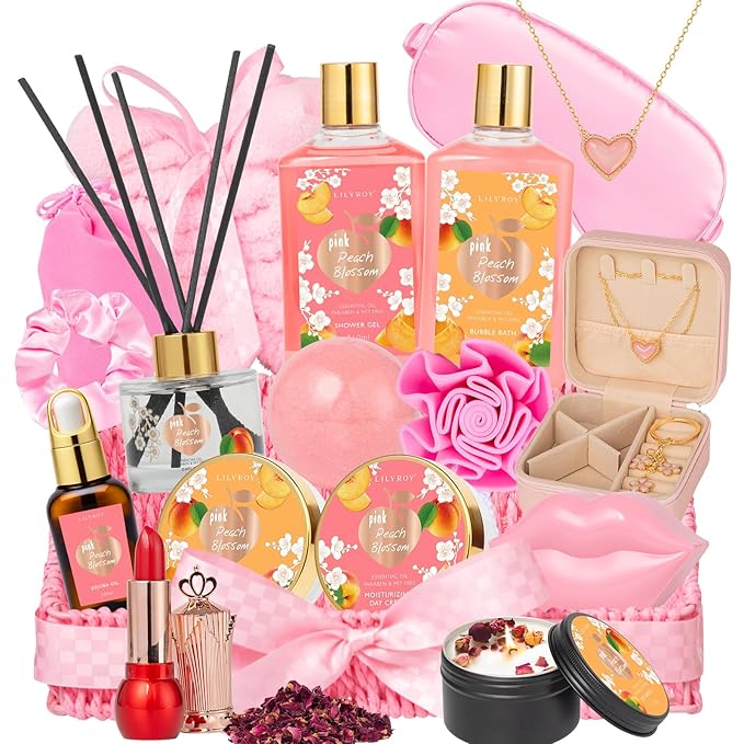 Gifts for Women, Birthday Gift - 23-Piece Spa Gift Baskets for Women, Gift Basket for Mom, Bath and Body Gift Basket, Spa Kit | Perfect Gifts for Mothers Day, Holiday, Christmas, Valentines Day