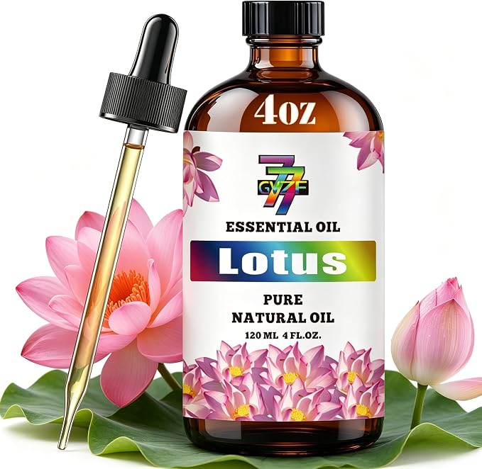Lotus Essential Oil, Lotus Oils, for Diffuser, Meditation, Yoga, Humidifier, DIY Candles, Soap, Gift, Essential Oil, GV77ZF Lotus Fragrance Oil - 4 fl oz (120 ml)