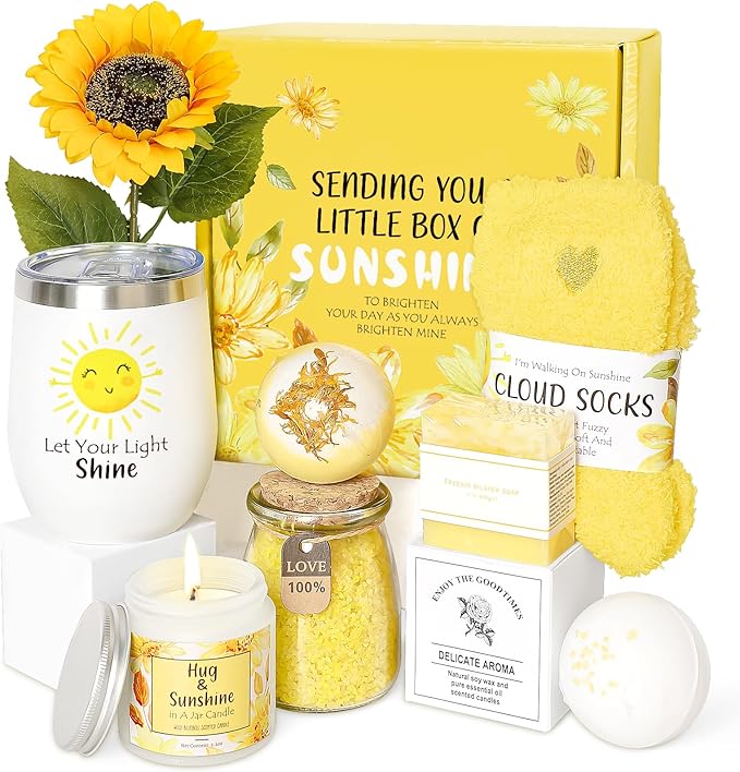 Birthday Gifts for Women, Unique Relaxing Spa Baskets for Self Care, Get Well Soon, Christmas Presents for Best Friends, Bestie, Sister, Mom, Her, Female