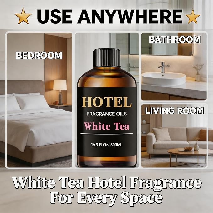 Hotel Diffuser - White Tea, Aloe Vera & Sandalwood - Hotel Scent Dupe - Premium Fragrance Oil for Ultrasonic and Waterless Diffusers and Crafting