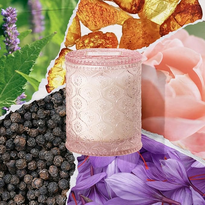 LA JOLIE MUSE Santal Rosé Scented Candles for Home, Natural Soy 40 Hrs | Luxury Pink Jar Candle, Clean Non Toxic Wax, Gifts for Women, Floral Decorative Candles for Candle Warmer, Sandalwood Rose