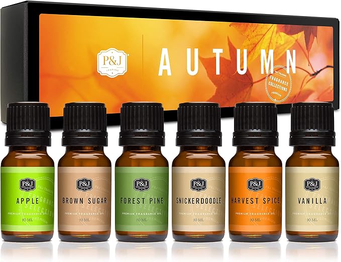 P&J Trading Bundle - Autumn + Winter Set of Fragrance Oils - Premium Grade Scented Oils 12 Total Oils