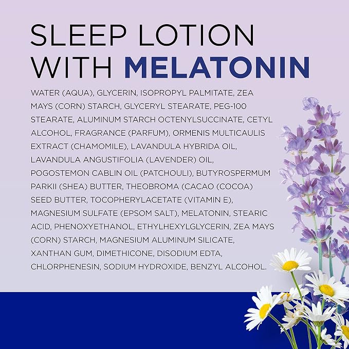 Dr Teal's Sleep Body Lotion,24-Hour Moisture,with Melatonin,Lavender & Chamomile Essential Oils,8 fl oz,(Pack of 6)