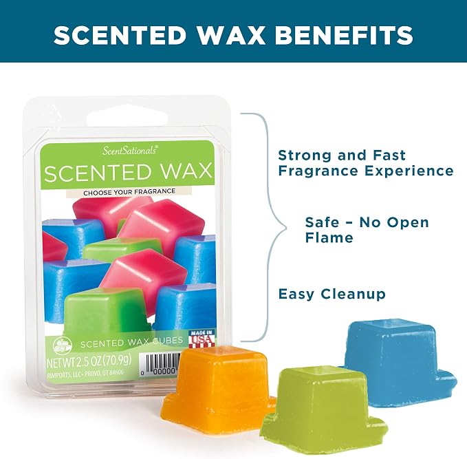 ScentSationals Tropical Fiesta Scented Wax Melts - Pineapple, Berries, & Kiwi, 10oz (24 Cubes)