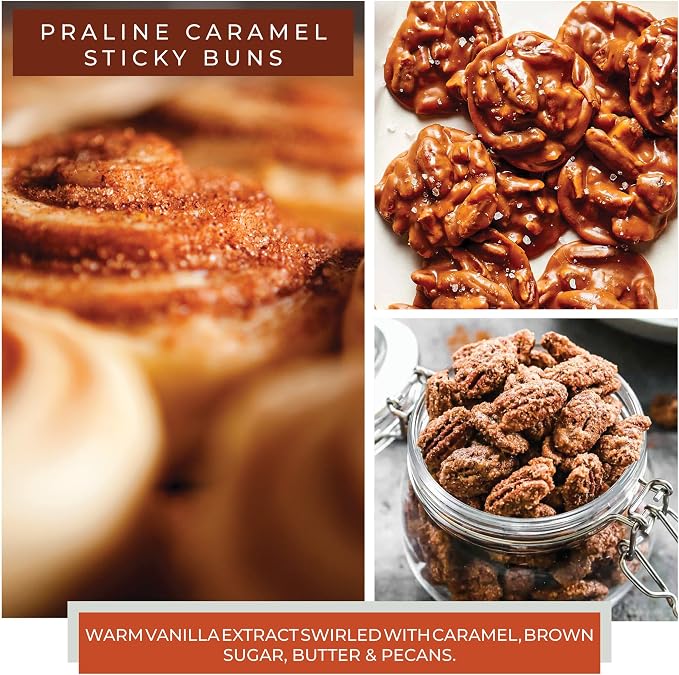 A Cheerful Giver - Praline Caramel Sticky Buns - 34oz Papa Scented Candle Jar - Keepers of the Light - 155 Hours of Burn Time, Candles Gifts for Women