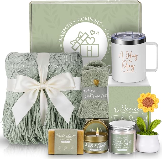 Get Well Gifts for Women After Surgery, Sending Sunshine Relaxing Gift Baskets for Mom Women Her Best Friend Wife Daughter Birthday Gifts Self Care Kit, Get Well Soon Spa Basket Care Package