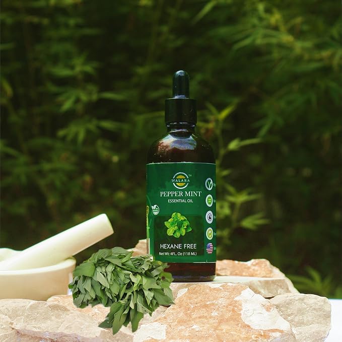 Peppermint Essential Oil - 4 oz | 100% Pure & Natural for Aromatherapy, Skin, Hair & Scalp Care
