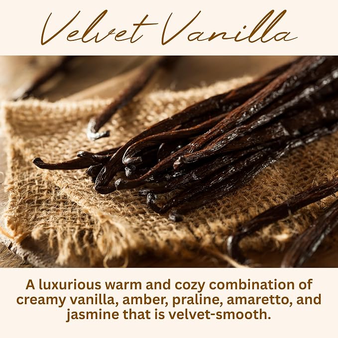 Wickless Vanilla Candles for Candle Warmer Lamp, Many Scents to Choose, 100% Non-Toxic Soy Wax, Scented Candle Melts for Warming Plate, Handmade in The USA (Velvet Vanilla)