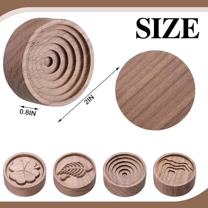 Zhehao 4 Packs Wood Essential Oil Diffuser Small Passive Oil Diffusers Aromatherapy Round Wooden Grain Portable Air Freshener for Car Aromatherapy Home Office Bathroom(Brown)
