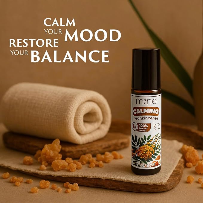 Mine Frankincense Essential Oil Roll On - Frankincense Oil, Calming Essential Oil Rollerball for Skin