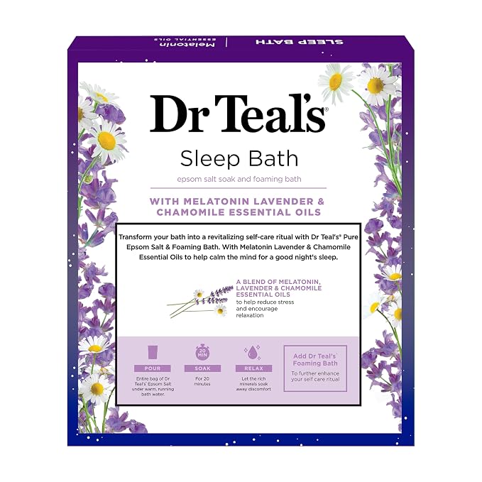 Dr Teal's Melatonin & Essential Oil Blend Epsom Salt and Foaming Bath Sampler Set, 2 Piece