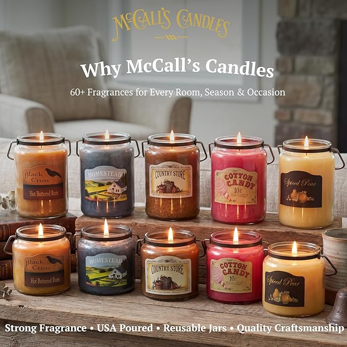 McCall’s Candles | Raspberry Lemon | Reed Diffuser Gift Set | USA-Poured Fragrance Oil | Vintage Reed Garden with Amber Glass Bottle | Raspberries and Lemon for a Tangy Mix.