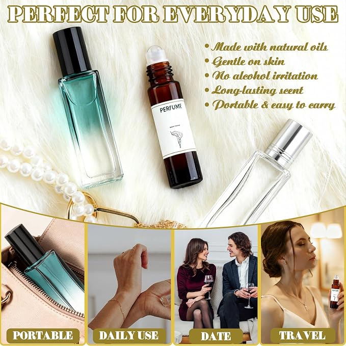 Thaluna Roll-On Perfume Making Kit, Diy Perfume Making Kit Make Your Own Fragrance Roller Kit with Essential Oils, Roll-On Bottles, Gift Set for Women and Girls