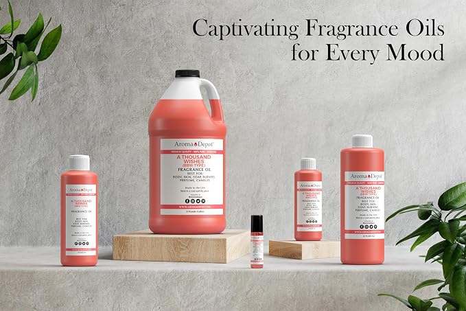 A Thousand Wishes 8 oz Fragrance Oil I Perfume I Skin Oil I Scented Oil. DIY Projects Such as Candles, Bath Bombs, Body Butters, Creams & Lotions. Few Drops in The Diffuser, Burners, or Warmers.