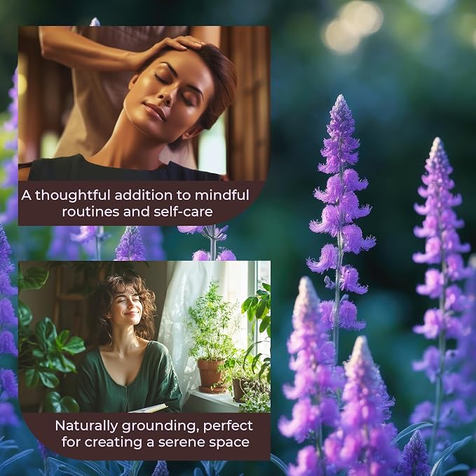 Clary Sage Essential Oil – 100% Pure and Natural Clary Sage Aroma for Diffusers, Aromatherapy, Hair and Scalp Care, Skin Care, Massage Oils, Soap and Candle Making – with Dropper, 4 oz
