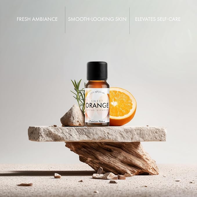 Organic Sweet Orange Essential Oil | 100% Pure & Natural Citrus sinensis Peel Oil with Fresh Sweet Citrus Aroma | for Diffuser, Candle Making & DIY Aromatherapy Blends, 0.34 fl oz