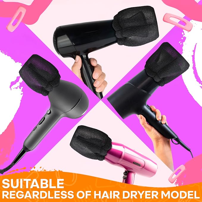 2 Pcs Sock Diffuser for Hair Dryer - Easy to Use 5.12x3.35" Summer Travel Diffuser Attachment for Hair Dryer, Made of Soft, Heat-Resistant Foam - Reusable and Universally Compatible With Most Models