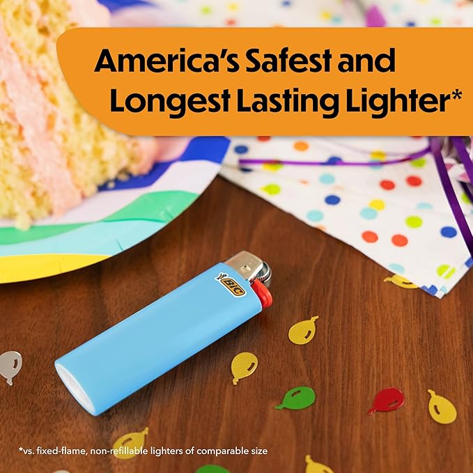 BIC Maxi Pocket Lighters, Reliable and Long-Lasting, Assorted Colors, 12-Pack (Colors May Vary)