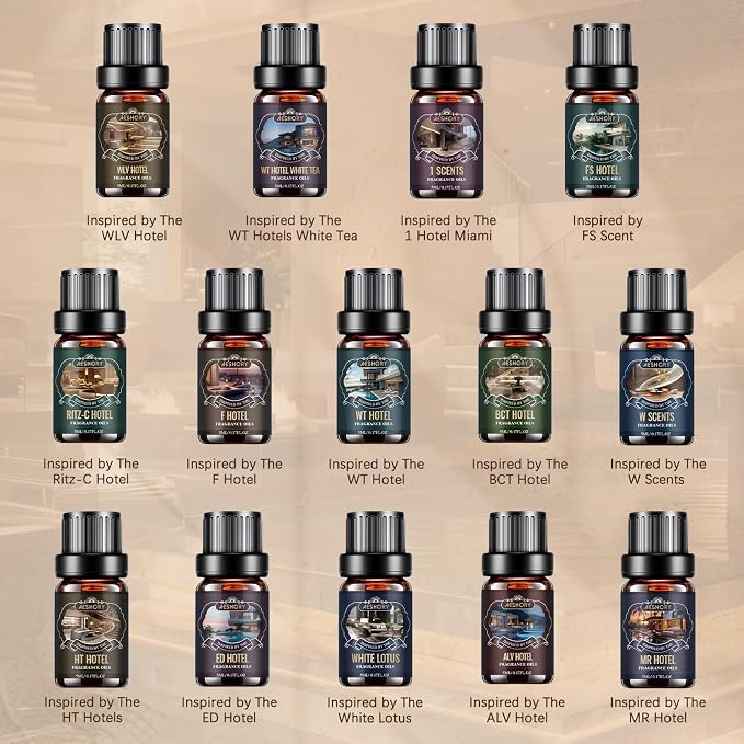 Hotel Diffuser Oils Set - 14Pcs Luxury Fragrance Oil Blend Hotel Scent Essential Oils Set for Diffuser, Soap & Candle Making
