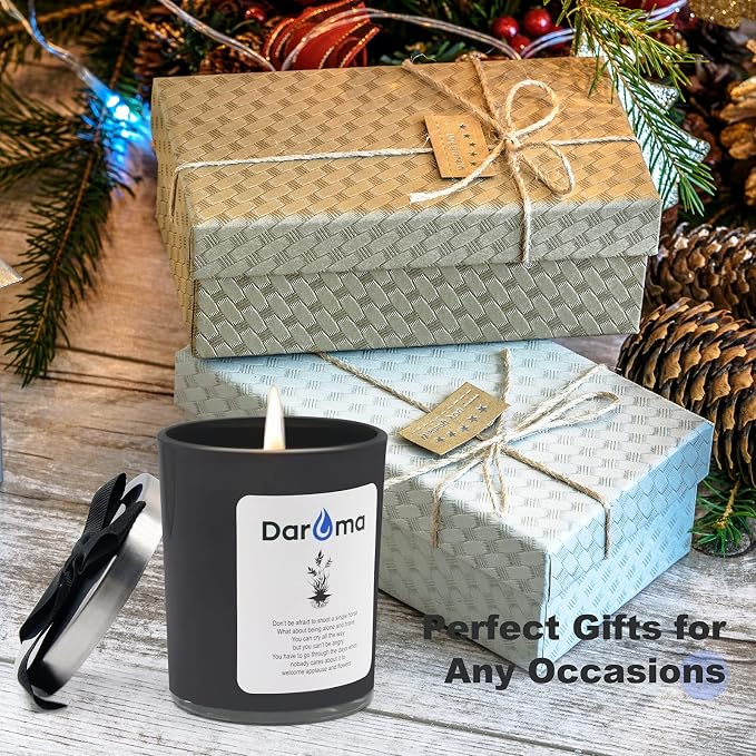 Scented Jar Candle, Daroma Aromatherapy Candle with 100% Natural Soy Wax and Essential Oil, Long Burning Candle, Relaxing for Bath, Yoga, Work, Holiday Gifts for Birthday, Christmas, Encounter Ocean